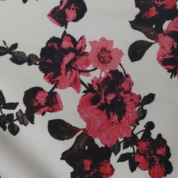 ZINK London size S (Off) White red purple pink floral dress short sleeves - Picture 12 of 15